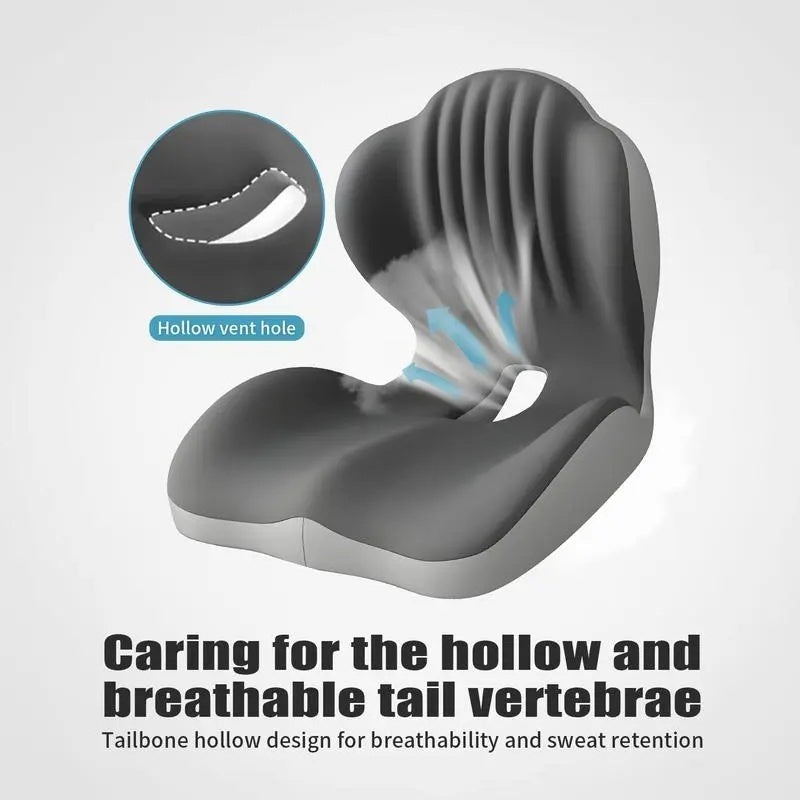 PinkMemory Foam Integrated Seat Cushion With Back Support Sitting Pillow