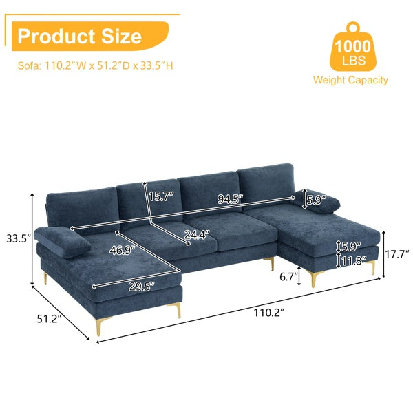 U-Shaped 4-Seat Indoor Modular Sofa