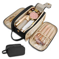 Large Capacity Cosmetic Organizer ,Travel Makeup Bag Organizer, Large Capacity Toiletry Bags For Traveling, Flat Open Waterproof PU Leather Cosmetic Bag With Compartments And Handles