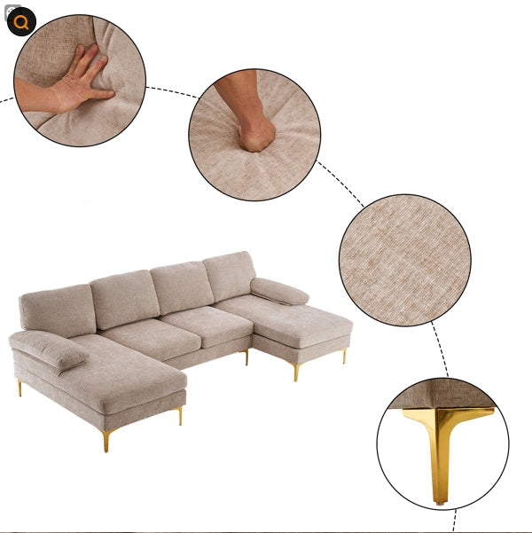 U-Shaped 4-Seat Indoor Modular Sofa