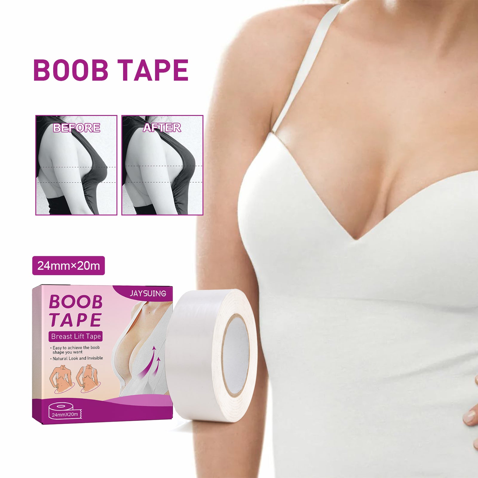 Jaysuing Invisible Chest Lift Gather Your Chest To Prevent Exposure And Sag Breathable Invisible Chest Lift Bandage