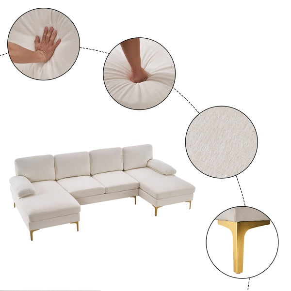 U-Shaped 4-Seat Indoor Modular Sofa