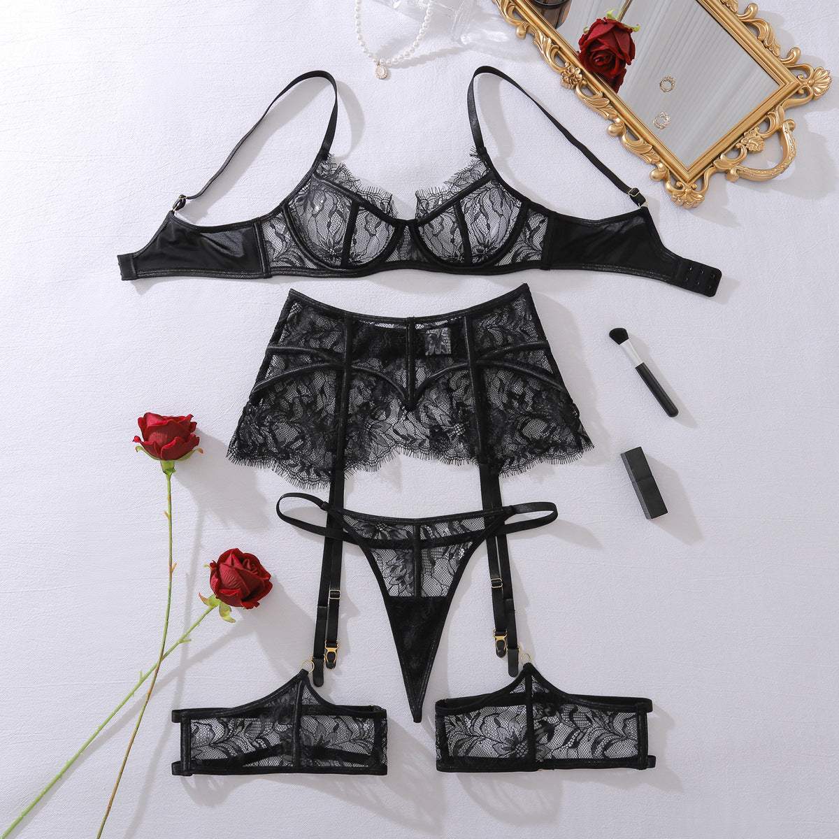 New See-through Lace Corset With Fishbone Boning For A Sculpted