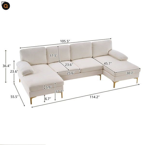 U-Shaped 4-Seat Indoor Modular Sofa