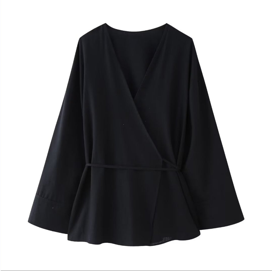 European And American Style Double Breasted Kimono Outerwear Casual Pants