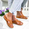 Retro Women's Wedge Heel European And American Casual Plus Size Shoes Solid Color Sandals