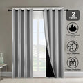 Polyester Grommets Thermal Insulated With Coated Lining 52 In. W X 84 In. L Indoor Blackout Curtains Set Of 2