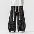 Mens Plus-Size Japanese-Hong Kong Style Tie-Dye Casual Sweatpants