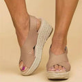 European And American Large Size Wedge Heel Women's Summer New Hemp Rope Platform Sandals And Slippers