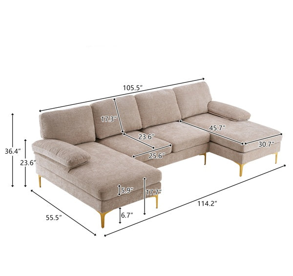 U-Shaped 4-Seat Indoor Modular Sofa